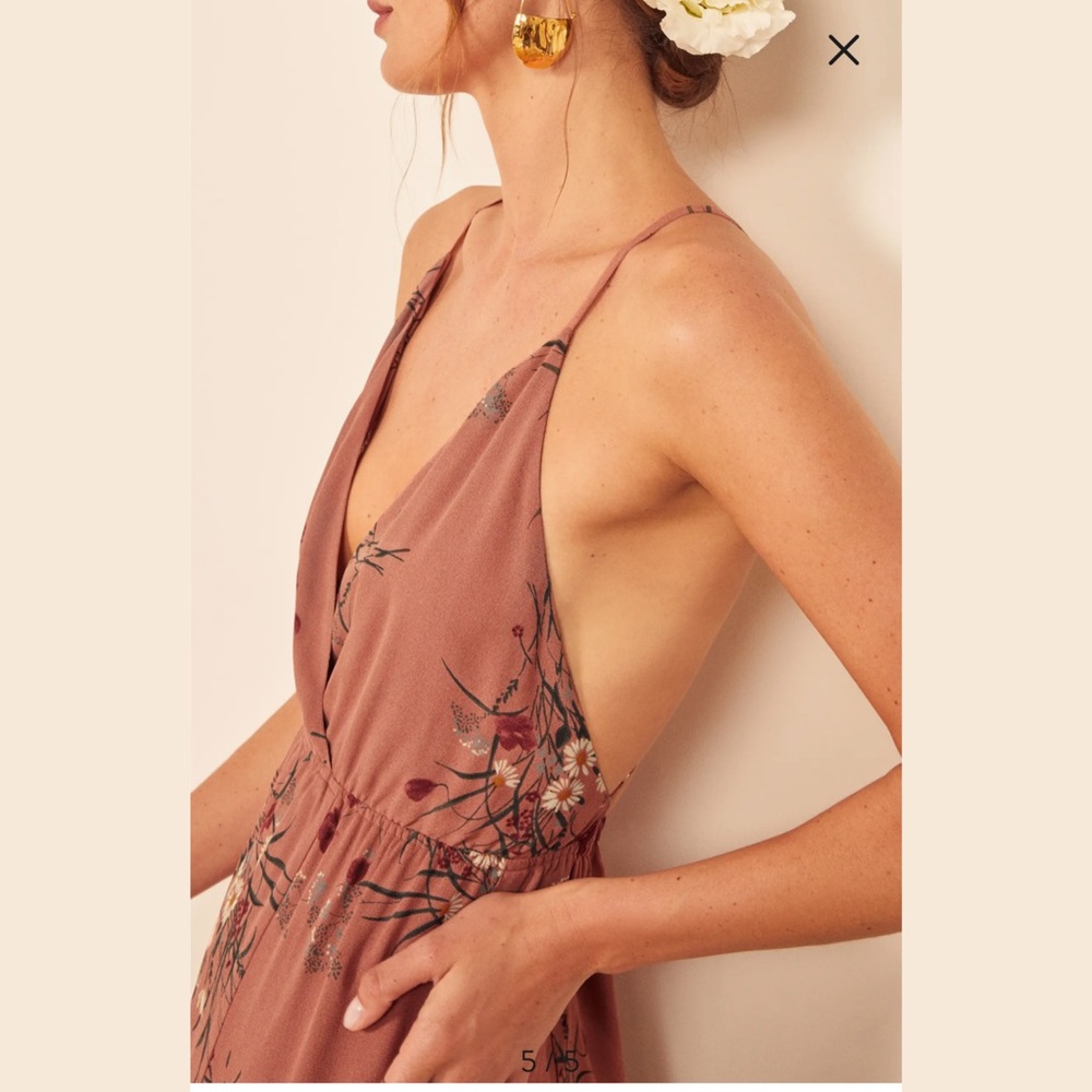 NWOT Reformation Uma Midi Dress in Floral Pink - Picture 6 of 15